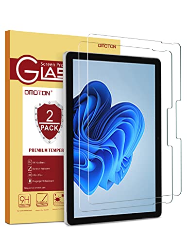 Book Cover OMOTON [2 Pack] Microsoft Surface Go 3 / Surface Go 2 / Surface Go Screen Protector High Definition Tempered Glass Screen Protector for Surface Go (2021&2020&2018 Released)