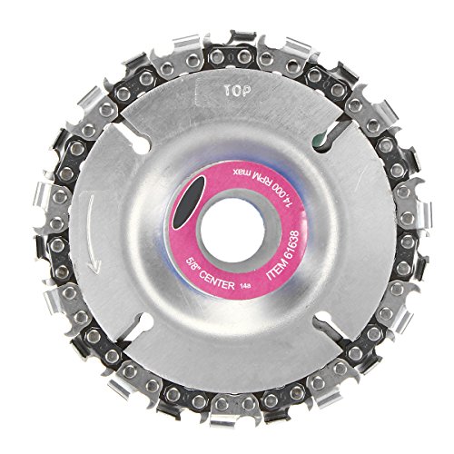 4 Inch Grinder Chain Saw Disc Wood Carving Disc 22 Tooth 5/8 Inch Center Hole for 100 115 Angle Grinder