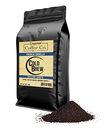 Book Cover French Vanilla - Flavored Cold Brew Coffee - Inspired Coffee Co. - Coarse Ground Coffee - 12 oz. Resealable Bag