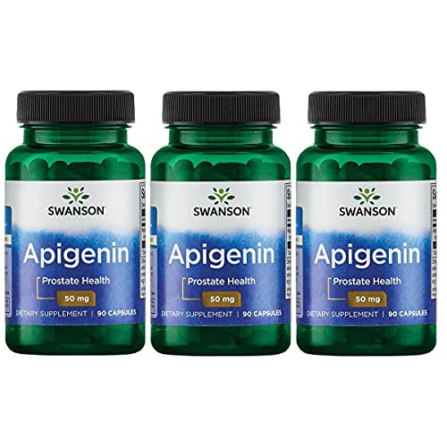 Swanson Apigenin-Bioflavonoid Supplement Natural Prostate Support-Metabolism & Nerve Health Support-Can Support Sleep & Relaxation 90 Caps, 50mg Each 3 Pack