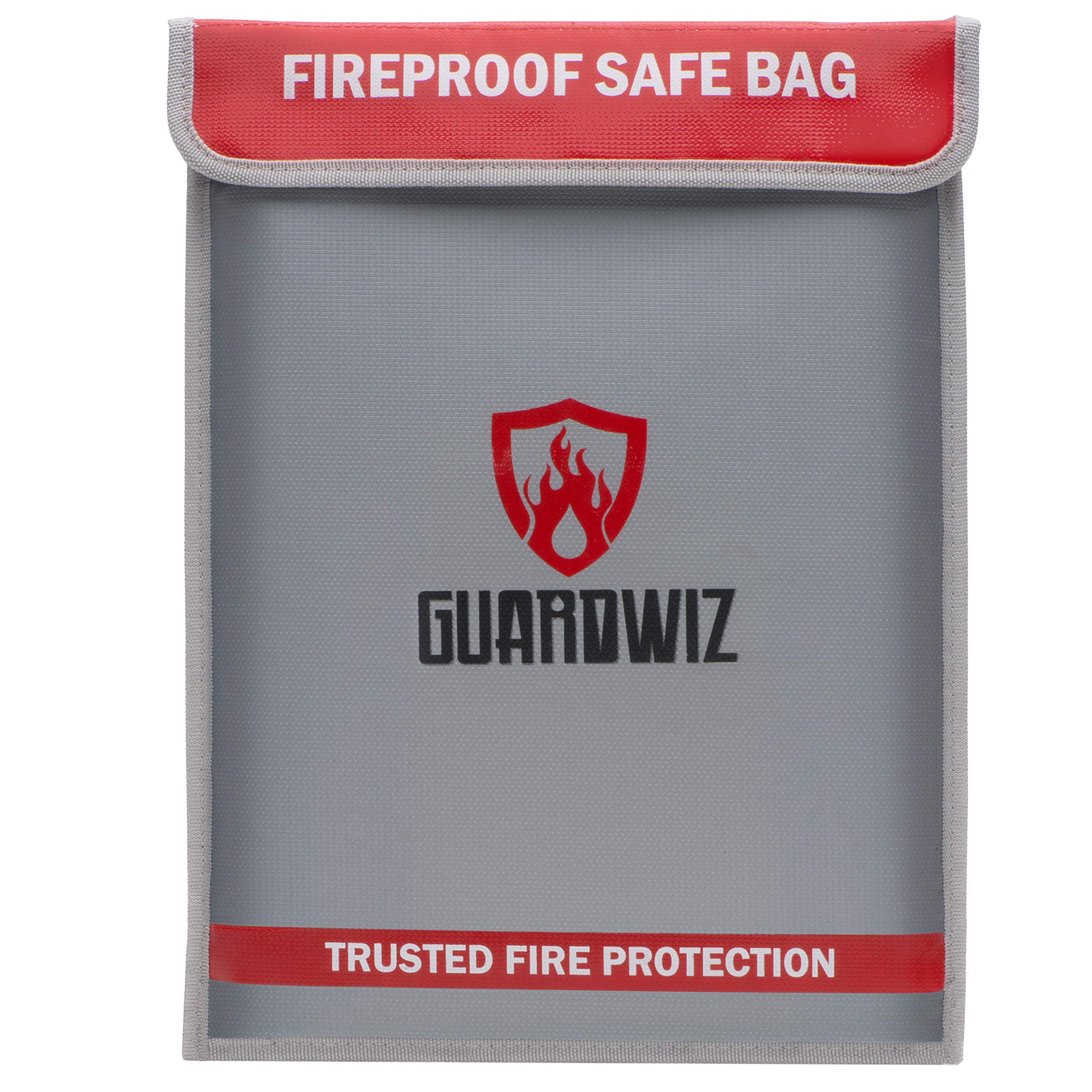 Fireproof Document Bag Guardwiz - 15" X 11" fire-Resistant Cash & Money Bag with Zipper - Safe Bags for rc lipo Battery Charging, Storage & Travel - Home Safety & fire Protection