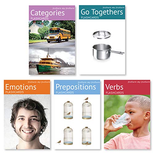 Picture My Picture Feelings and Emotions, Prepositions, Verbs, Categories and Go Togethers Flash Card Pack | Speech Therapy Materials, ESL Materials