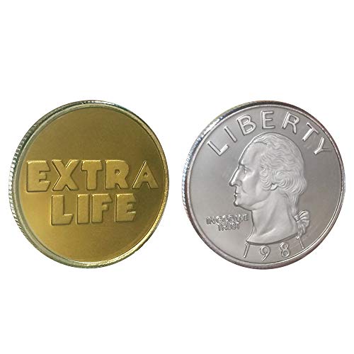 Ready Player One Oasis Extra Life Coin Quarter Props - Extra Life Challenge Coin - Gold-Plated&Silver-Plated