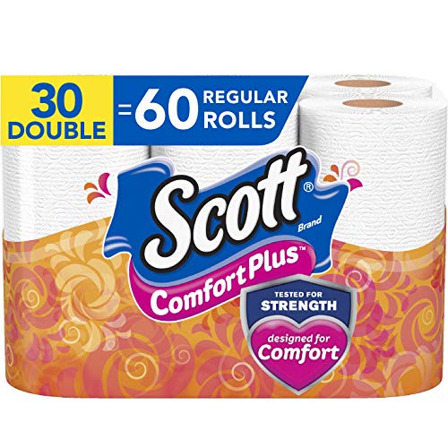 Scott ComfortPlus Toilet Paper, 30 Double Rolls, Bath Tissue