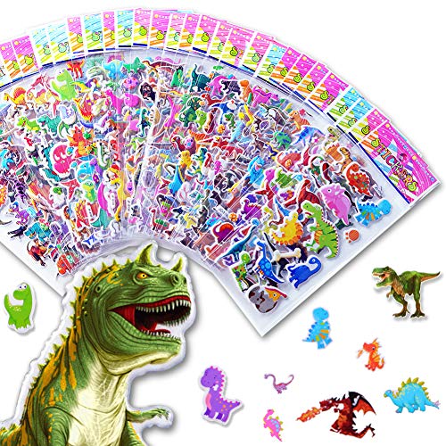 1000+ Bulk Dinosaur Stickers for Kids Boys Girls Toddlers Teens，Teacher Boy Reward Stickers Prizes，Dinosaur Themed Birthday Party Favors Supplies, Dinosaur Favor Bags Hats Goody Gift Bags Boxes