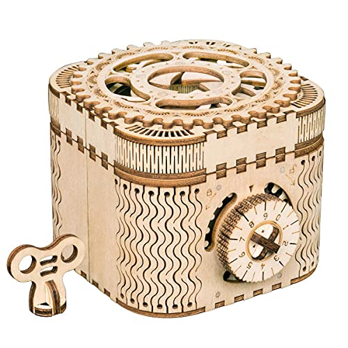 ROBOTIME 3D Wooden Puzzles for Adults, Treasure Box 3D Puzzle Mechanical Ring Box, Gift Choice Hobbies for Brain Teasers Enthusiasts