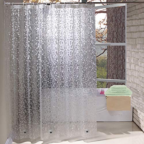 Book Cover Extra Long Shower Curtain Liner 84 Inches Long,Weighted Bathroom Shower Curtain 72x84 Inch Liner with 5 Magnets, Heavy Duty, Semi Transparent, Cobblestone