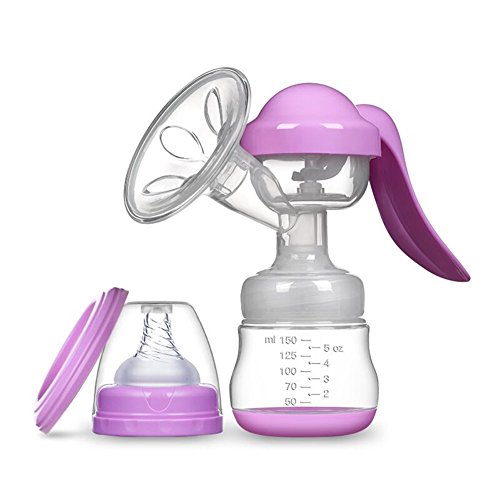 Manual Breast Pump Silicone Hand Pump Breastfeeding Food Grade BPA Free Manual Pump with Lid Portable Milk Saver for Breast Feeding