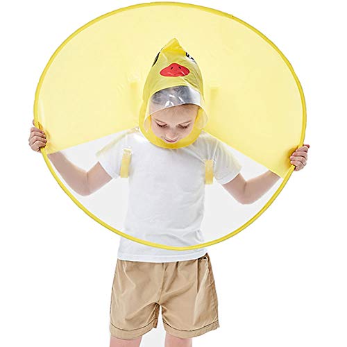 Old Tjikko Children's Cloak,Hooded Poncho Packable Cartoon Umbrella for Baby Boys Girls (M) Yellow