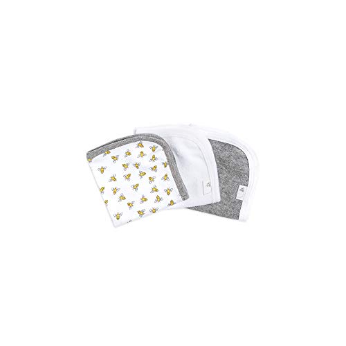Burt's Bees Baby - Washcloths, Absorbent Knit Terry, Super Soft 100% Organic Cotton (Honey Bee Cloud, 3-Pack)