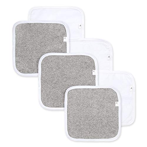 Burt's Bees Baby - Washcloths, Absorbent Knit Terry, Super Soft 100% Organic Cotton (Heather Grey, 6-Pack)