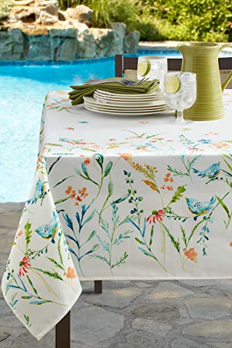 Benson Mills Indoor Outdoor Spillproof Tablecloth for Spring/Summer/Party/Picnic (Milly, 60" X 120" Rectangular)