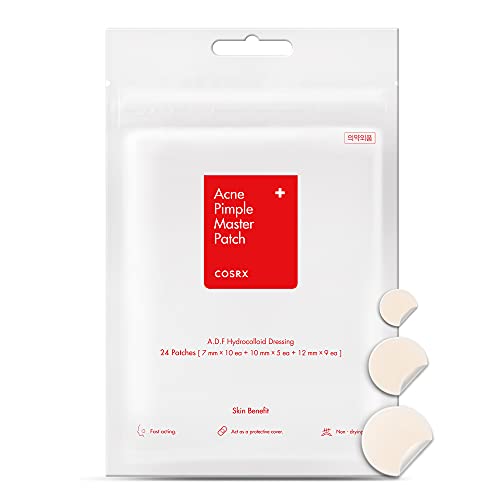 Book Cover COSRX Acne Pimple Master Patch 24 Patches (3 Sizes) | A.D.F. Hydrocolloid Dressing | Quick & Easy Treatment
