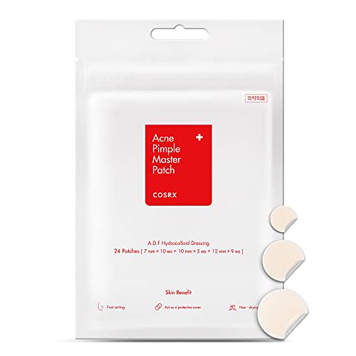 COSRX Acne Pimple Master Patch 24 Patches (3 Sizes) | A.D.F. Hydrocolloid Dressing | Quick & Easy Treatment