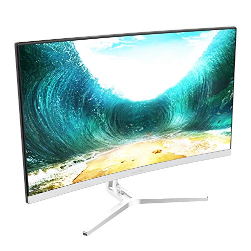 Book Cover VIOTEK NB24CW 24-Inch LED Curved Monitor with Speakers, Bezel-Less Display, 75Hz 1080P Full-HD FreeSync VGA HDMI VESA - Xbox Ready (White)