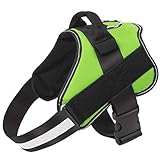Bolux Dog Harness, No-Pull Reflective Dog Vest, Breathable Adjustable Pet Harness with Handle for Outdoor Walking - No More Pulling, Tugging or Choking (Green, M)