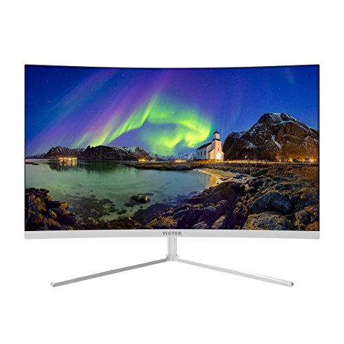 Book Cover VIOTEK NB27CW 27-Inch LED Curved Monitor with Speakers, Bezel-Less Samsung VA Panel, 75Hz 1080P Full-HD FreeSync VGA HDMI VESA, Updated Version (White)