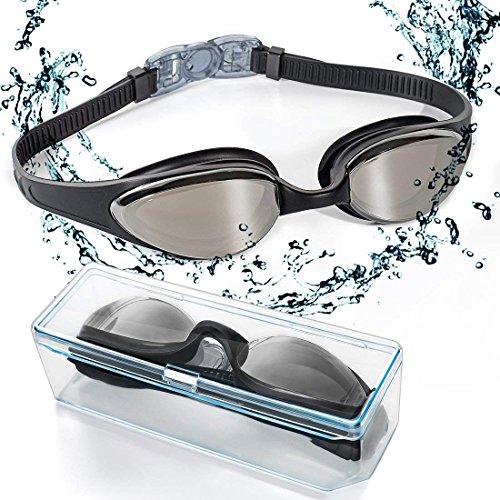 HYX Swim Goggles, Swimming Goggles with Flexible Soft Nose Bridge, No Leaking Anti Fog UV Protection Triathlon Swim Goggles for Adult Men Women Youth Kids Child