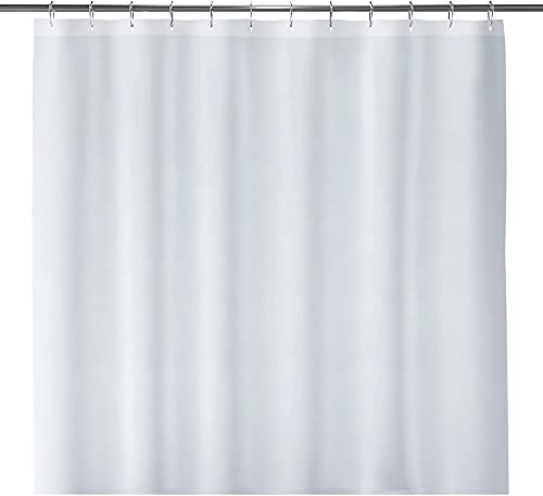 LiBa Fabric Bathroom Shower Curtain, 72" W x 72" H White Heavy Duty Waterproof Shower Curtain Liner