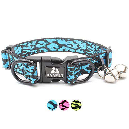 BAAPET Comfortable Dog Collar with Double Security Dual D-Ring and ID Tag Hanger for Small Puppy, Medium and Large Dogs (L - 1.0" x (16"-24"), Blue Camo)