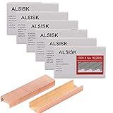 Alsisk Standard Staples,1/4 Inch Length,6 Boxes-6000pcs, Rose Gold