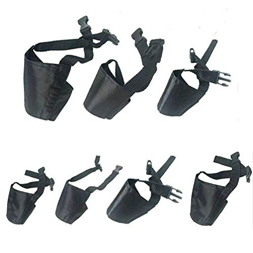 Dog Muzzles Suit, 7 PCS Anti-Biting Barking Pet Muzzles Adjustable Dog Muzzle Mouth Cover for Small Medium Large Extra Dog - Black