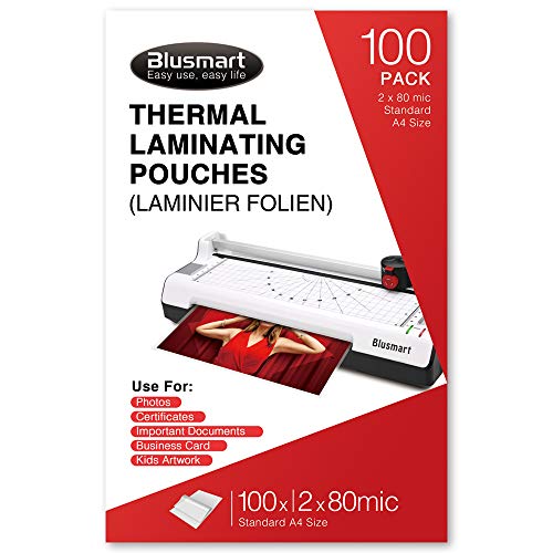 Blusmart Premium Thermal Laminating Pouches, 9" x 11.5", Letter Size, 6Mil(3Mil x 2) / 160Mic (80Micx 2) Thick, 100-Pack