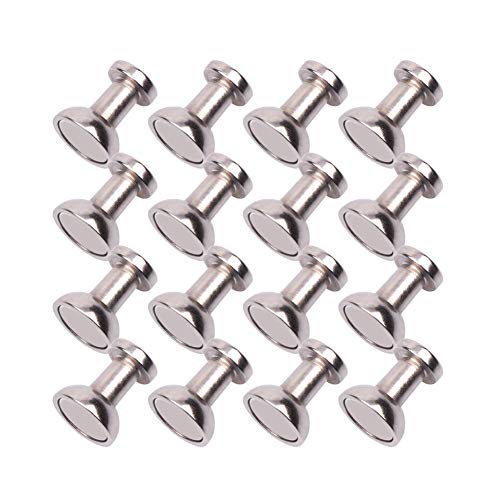 Magnetic Push Pins, Refrigerator Magnets, OGIS 16pcs Brushed Nickel Strong Push Pin Magnets Perfect for Fridge Magnets, Office Magnets, Whiteboard Magnets, Map Magnets