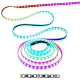 Aclorol WS2811 Addressable LED Strip Light 5050 RGB 16FT 300 SMD (100 Pixels) Dream Color Waterproof IP67 Black PCB 12V DC