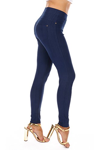 Premium Soft-Super Stretchy Skinny Jean Leggings for Women- Denim Feel Jeggings Pants-One Size (Small to Large)