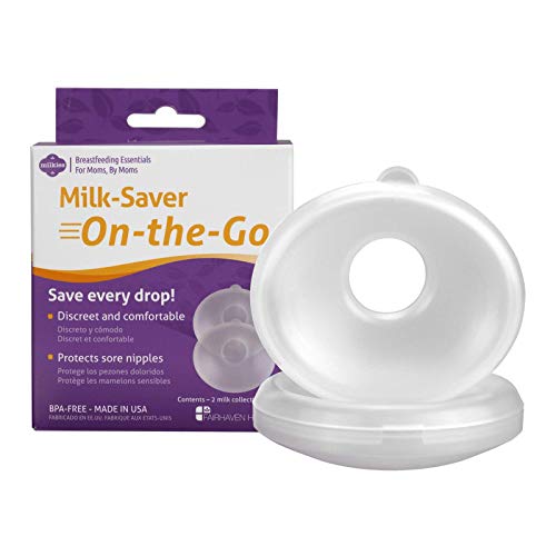 Book Cover Milkies Milk-Saver On-The-Go, Breast Milk Collecting Shells and Nipple Shield, Discreet and Silicone-Free Catcher for Breastmilk, Collector Cups for Nursing & Breastfeeding, Holds More Than 1oz