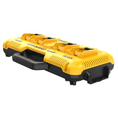 DEWALT Battery Charger for 12V MAX, 20V MAX and FLEXVOLT 20V/60V MAX Batteries, 8 Amp, 4 Port Simultaneous Fast Charging Station (DCB104)