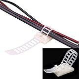 50 Pack Adjustable Cable Clips, 3M-Adhesive Nylon Cable Clamps Wire Clips with Optional Screw Mount for Wire and Cable Management