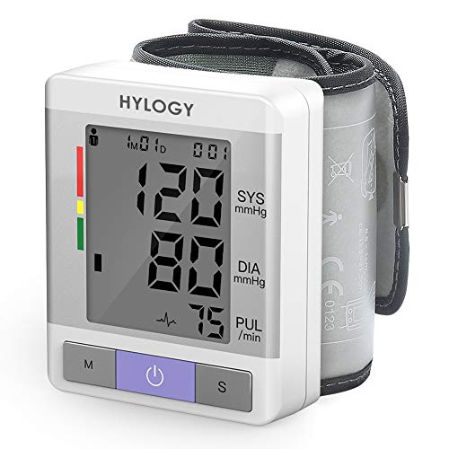 Book Cover Wrist Blood Pressure Monitor HYLOGY FDA Approved Fully Automatic BP with Irregular Heartbeat Monitoring, Adjustable Wrist Cuff and Portable Case Perfect for Health Monitoring