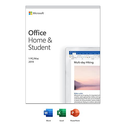 Book Cover Microsoft Office Home and Student 2019 Activation Card by Mail 1 Person Compatible on Windows 10 and Apple macOS