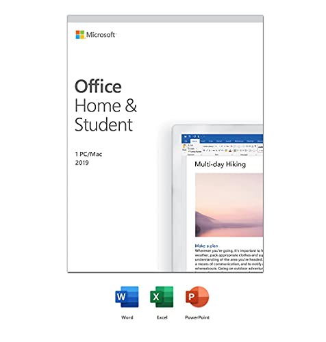 Microsoft Office Home and Student 2019 Activation Card by Mail 1 Person Compatible on Windows 10 and Apple macOS