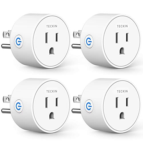 Book Cover Smart Plug Works with Alexa Google Assistant IFTTT for Voice Control, Teckin Mini Smart Outlet Wifi Socket with Timer Function, No Hub Required, White FCC ETL Certified
