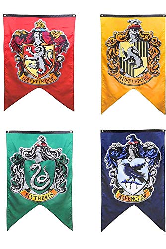 Book Cover Harry Potter Complete Hogwarts House Wall Banners, Ultra Premium Double Layered Indoor Outdoor Party Flag - Gryffindor, Slytherin, Hufflepuff, Ravenclaw - 30