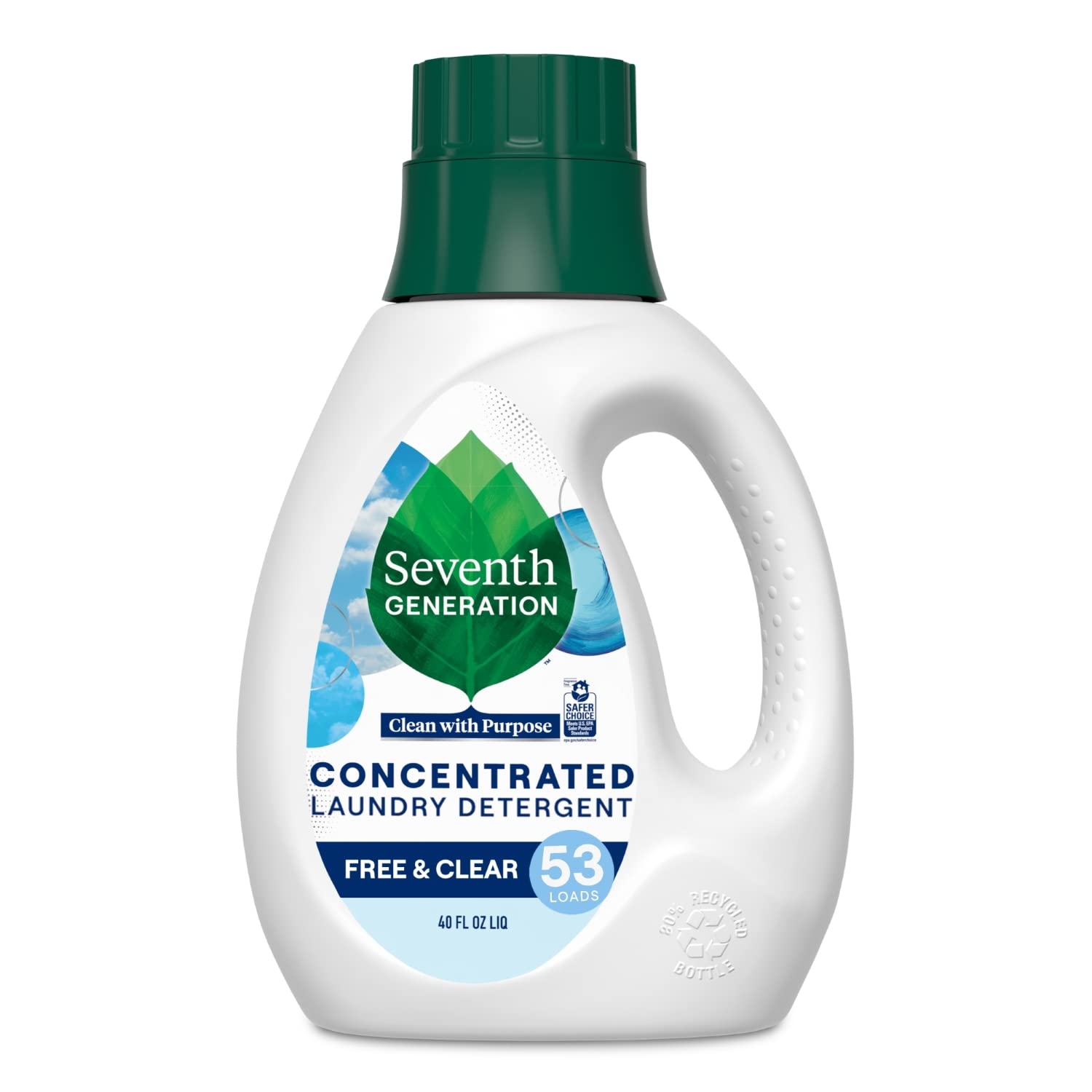 Book Cover Seventh Generation Concentrated Laundry Detergent Liquid Free & Clear Fragrance Free 40 oz