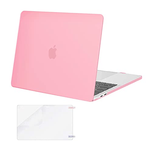MOSISO MacBook Pro 13 Case 2018 2017 2016 Release A1989/A1706/A1708, Plastic Hard Shell Cover with Screen Protector Compatible Newest MacBook Pro 13 Inch with/without Touch Bar, Pink
