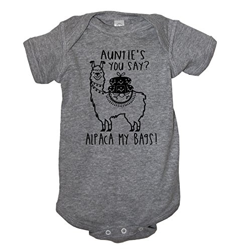 Book Cover It's Your Day Clothing Auntie's You Say Alpaca My Bags Baby Bodysuit (6 Months) Heather Gray