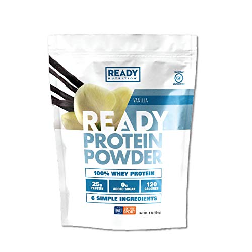 Ready Protein Powder, 25g of Whey Protein, 0g Add Sugar, 6 Simple Ingredients, Vanilla, 1 Pound Bag