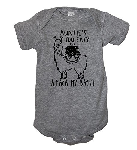 It's Your Day Clothing Baby Boys Girls Aunties You Say Alpaca My Bags Short Sleeve Bodysuit Romper