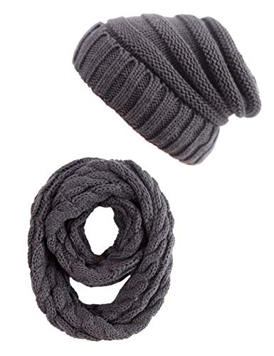 MissShorthair Winter Slouch Beanie Hat and Infinity Scarf Warm Skull Cap for Men Women