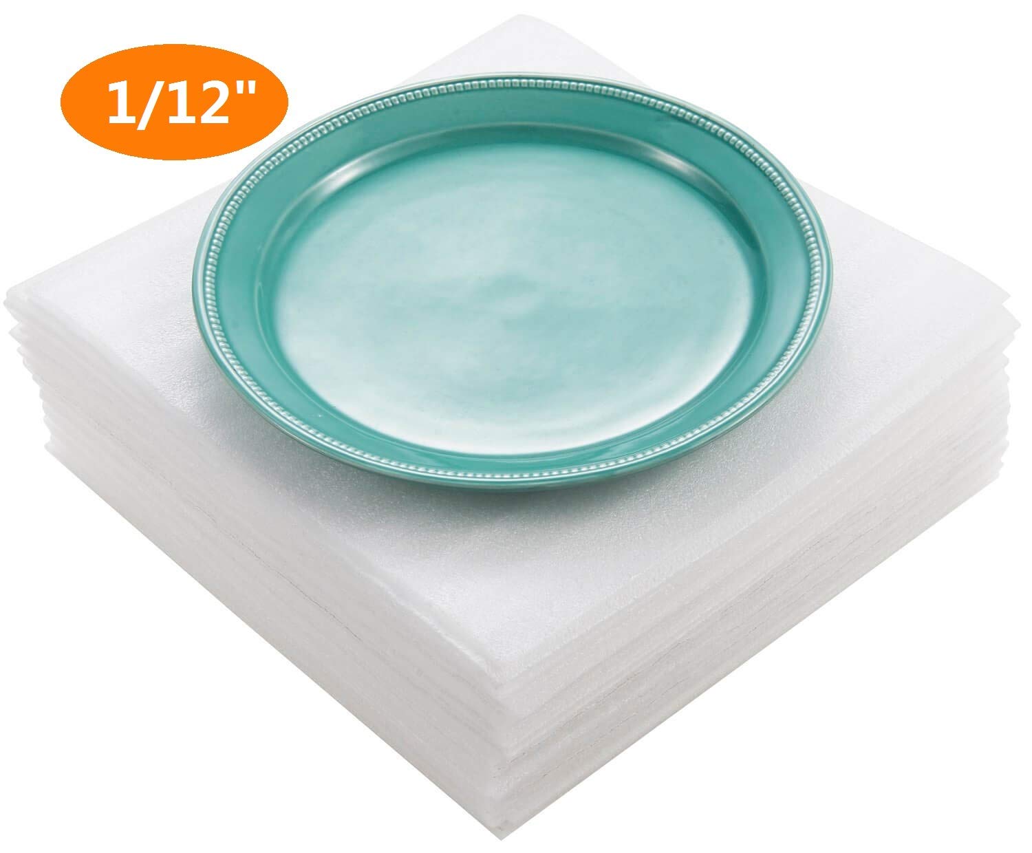 Cushion Foam Sheet 12" X 12", Protect Dishes, China, and Furniture, Packing Supplies, Packing Cushioning Supplies for Moving (Thickness: 1/12")