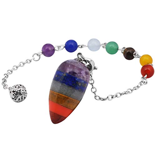 SUNYIK Crystal Point Pendulum Stone Healing Crystal Dowsing Divination Tool