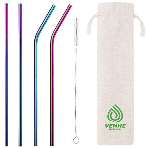 Book Cover VEHHE Metal Straws Stainless Steel Straws 10.5