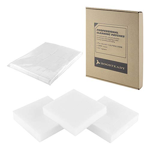 BOOSTEADY Professional Square Gun Cleaning Patches in Carton Box Bulk for .22 .30 .357 .38 Caliber 9MM 12GA Varied Size(Choose Your Size)