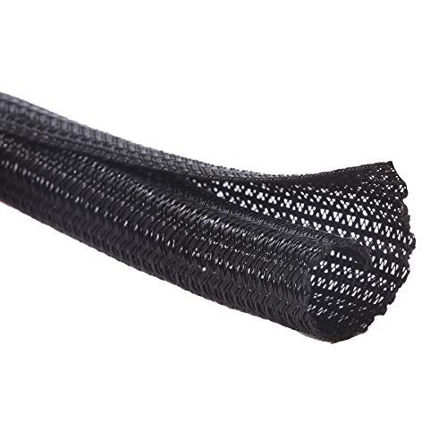 Alex Tech 25ft - 1/2 inch Cord Protector Wire Loom Tubing Cable Sleeve Split Sleeving for USB Cable Power Cord Audio Video Cable â€“ Protect Cat from Chewing Cords - Black