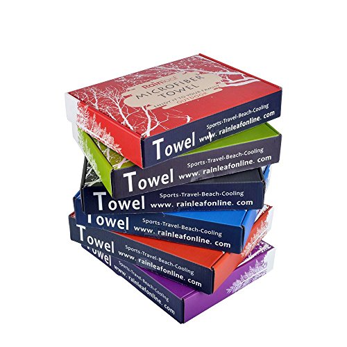Rainleaf Microfiber Towel Perfect Sports & Travel &Beach Towel. Fast Drying - Super Absorbent - Ultra Compact. Suitable for Camping, Gym, Beach, Swimming, Backpacking.